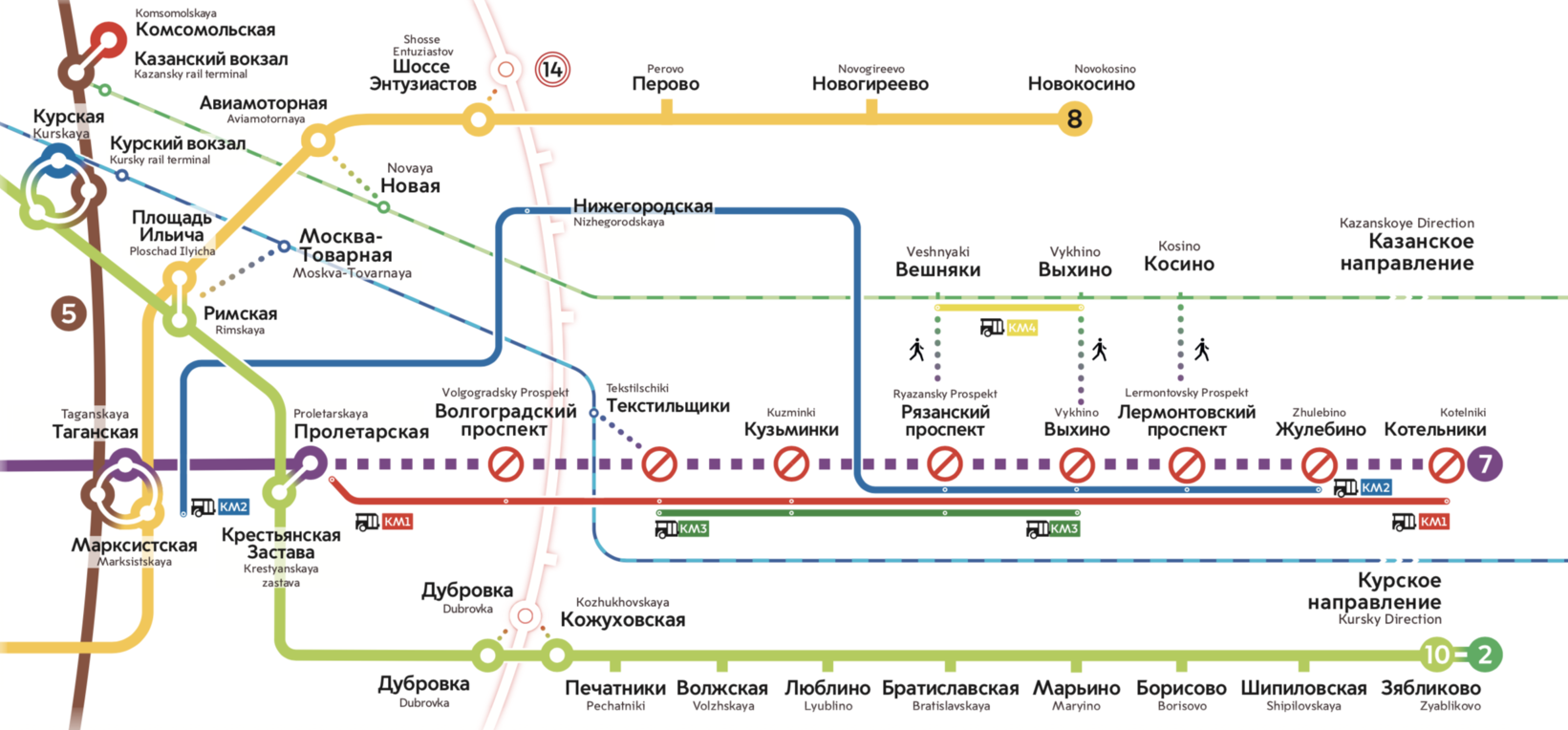 Карта электричек выхино